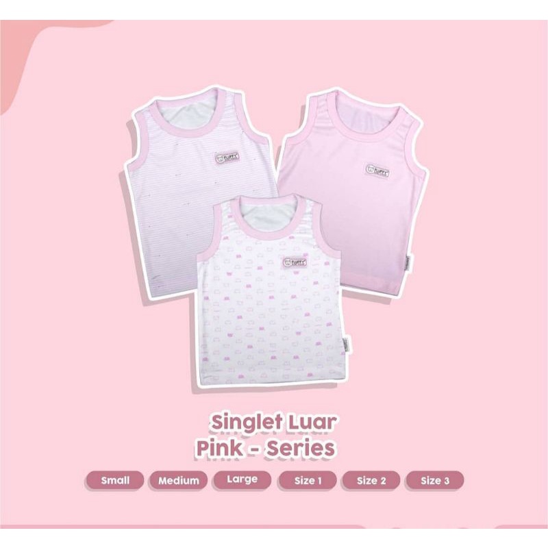 FLUFFY - 3pcs singlet Oblong PINK SERIES (KKS)