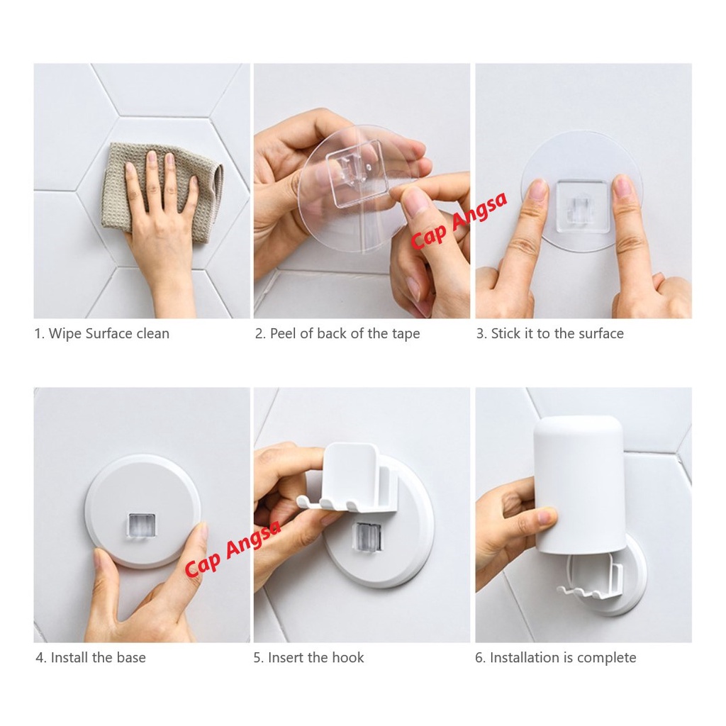 TOOTHBRUSH AND CUP HOLDER ORGANIZER WALL RACK RAK SIKAT GIGI GELAS KUMUR KAIT TEMPEL DINDING TOOTH BRUSH