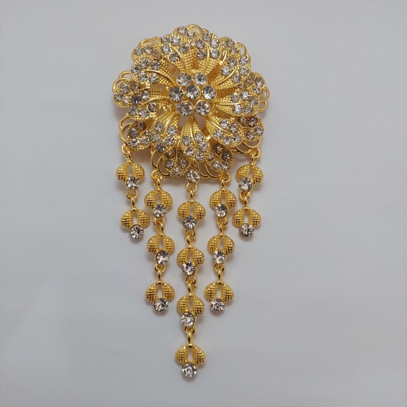 Bros kutubaru Bros kebaya mata Bros pesta Bros asesories wanita-Motif 6 kuning