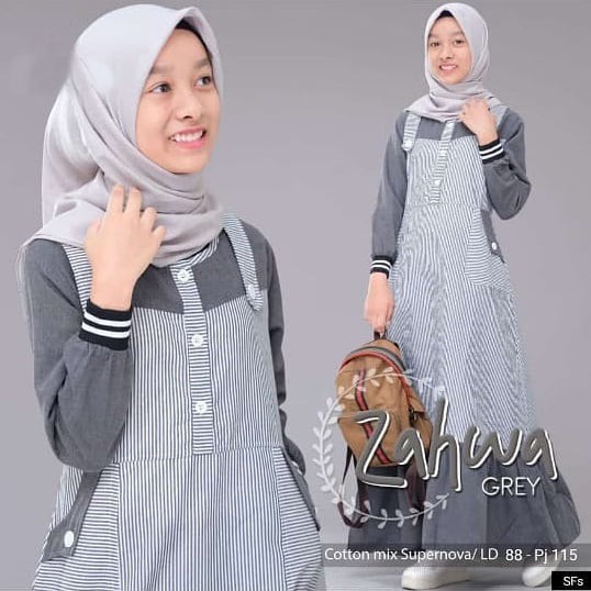 Zahwa Dress / Gamis Anak 10-12tahun / Gamis Remaja / Dress Muslim / Baju Muslim Anak