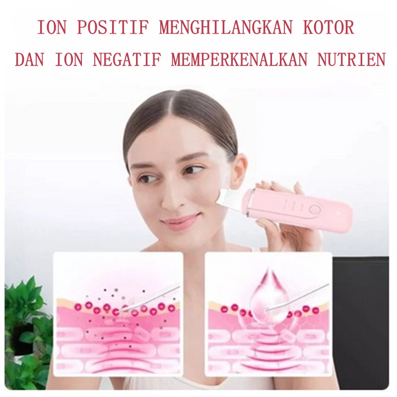 inFace alat pembersih komedo wajah Ultrasonic Ionic elektrik  Pori-Pori Kerut USB Rechargeable Skin Scrubber Wajah Mesin Pengupas Ultrasonik Ion Positif Dan Negatif Peralatan Penghilang Di Hidung Detok Pori Jerawat Pijat Kecantikan Perawatan Kulit Wanita