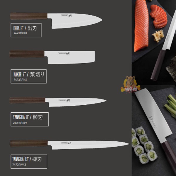 Tramontina Yanagiba 9in Silver pisau sushi line japan precision knife