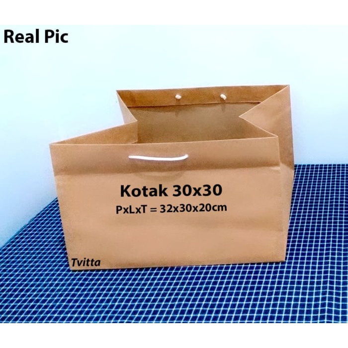 

[RESTOCK] Paperbag Polos Coklat Bolu Kotak 30x30 cm TERMURAH