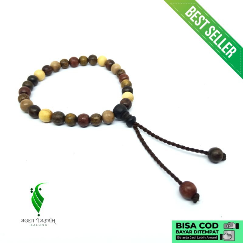 Gelang Kayu Kombinasi 7 Kayu Langka Bertuah Nusantara 100% ORIGINAL