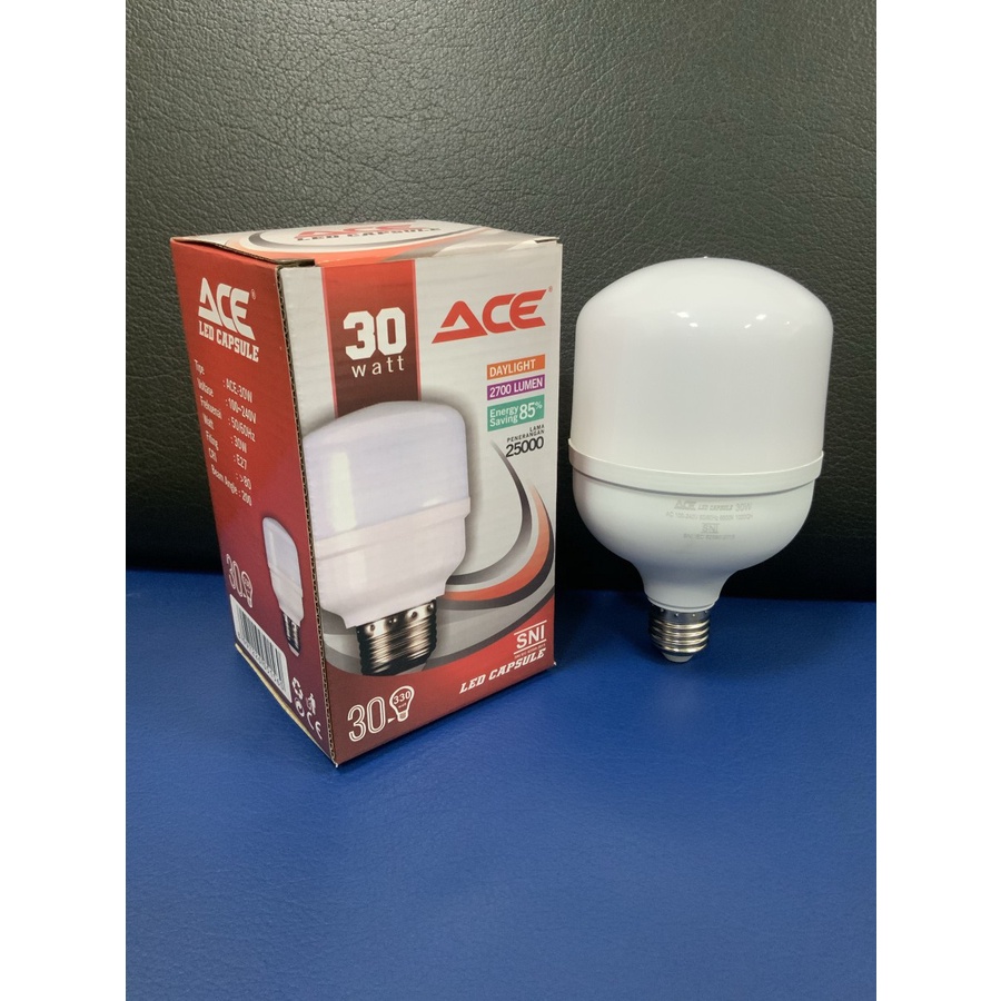 LAMPU LED CAPSULE JUMBO ACE GARANSI 30 WATT 30W LED KAPSUL PUTIH TERANG