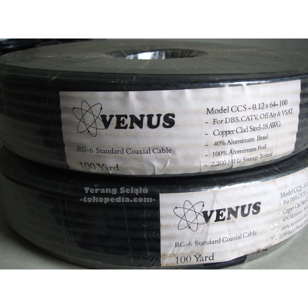 Kabel koaksial RG6 kabel coaxial RG 6 venus 100Y (90M)