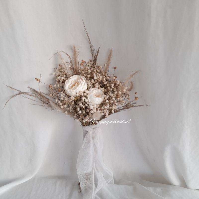 Bouquet Bunga Baby Breath Preserved Bucket bunga kering Wedding