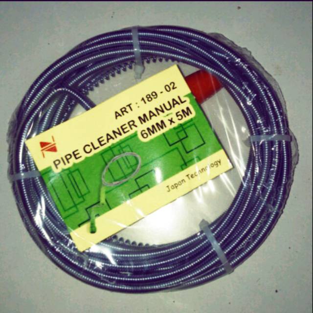 KAWAT PLEXIBLE PEMBERSIH PIPA SALURAN AIR WC TOILET BAK CUCI PIRING WASHTAFEL PIPE CLEANER 5 METER