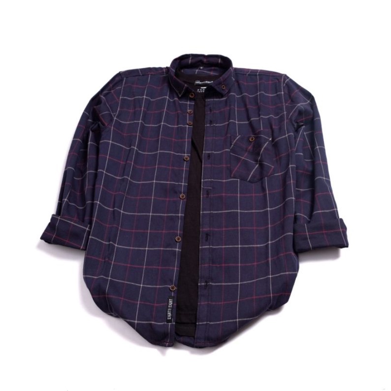Kemeja Flanel Lengan Panjang Unisex st193