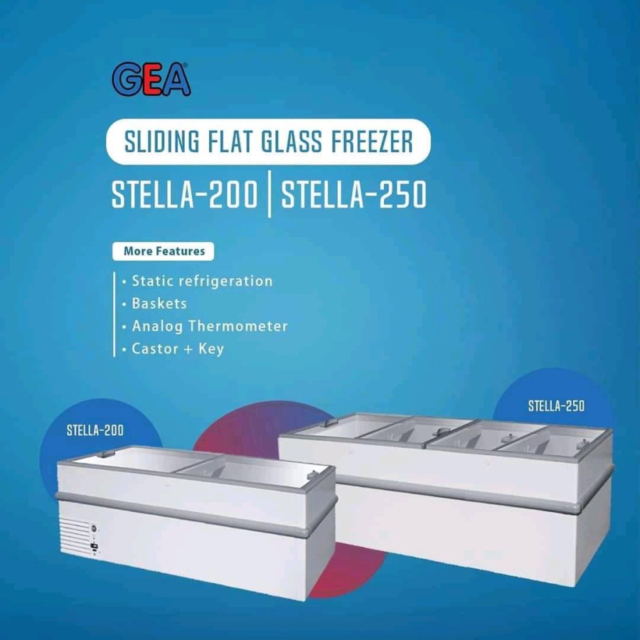 GEA Sliding Freezer Flat Glass STELLA-200