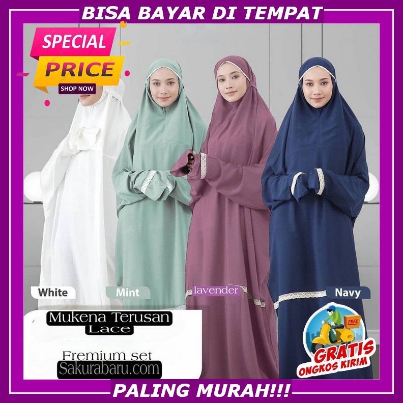 Mukena Mungkena Mukenah Dewasa Premium Jumbo Polos Murah Bahan Katun Terbaru Halus Adem Renda Terlar
