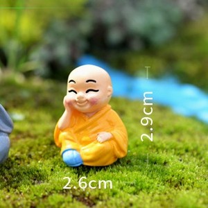 Pajangan Shaolin Duduk Mini Patung Hiasan Lucu Cake Topper Biksu Budha Harga Grosir Termurah