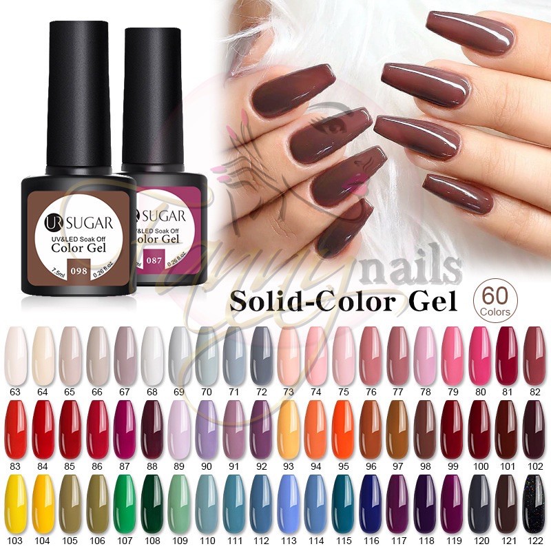 (103-122) UR SUGAR 7.5ml uv led soak off gel polish / kutek gel URSUGAR TAHAN 2 BULAN