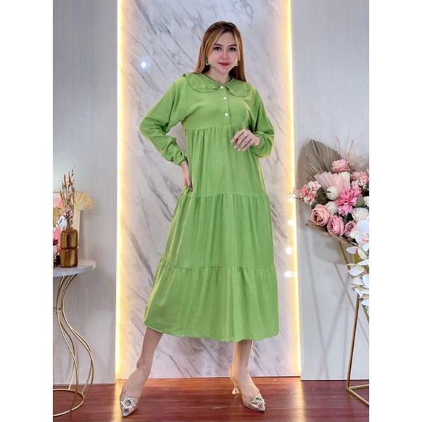 MIDI DRES SUSUN KANCING HOMEDRESS