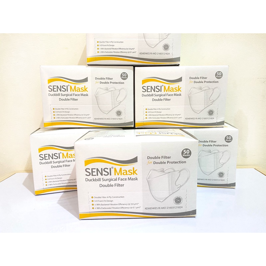 MASKER SENSI DUCKBILL SI 50 LEMBAR , MASKER DUCKBILL SENSI 50 PCS 4PLY