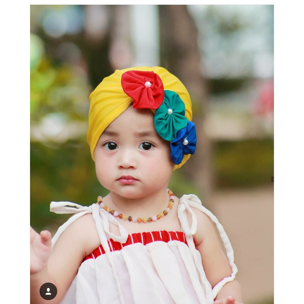 Turban Bunga Samping / Turban Anak Premium / Turban Bayi Perempuan / Ciput Bayi Newborn