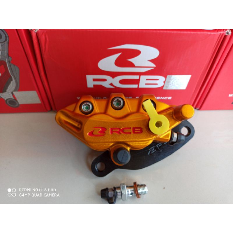 Kaliper depan RCB S Series Mx king R15 old Xabre Vixion old Vixion new RX king Kaliper RCB S Series 2 Piston Original RCB-Gold