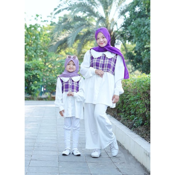 Naomi Tunik couple ibu anak tunik dewasa kekinian kembar atasan kemeja katun madina flanel