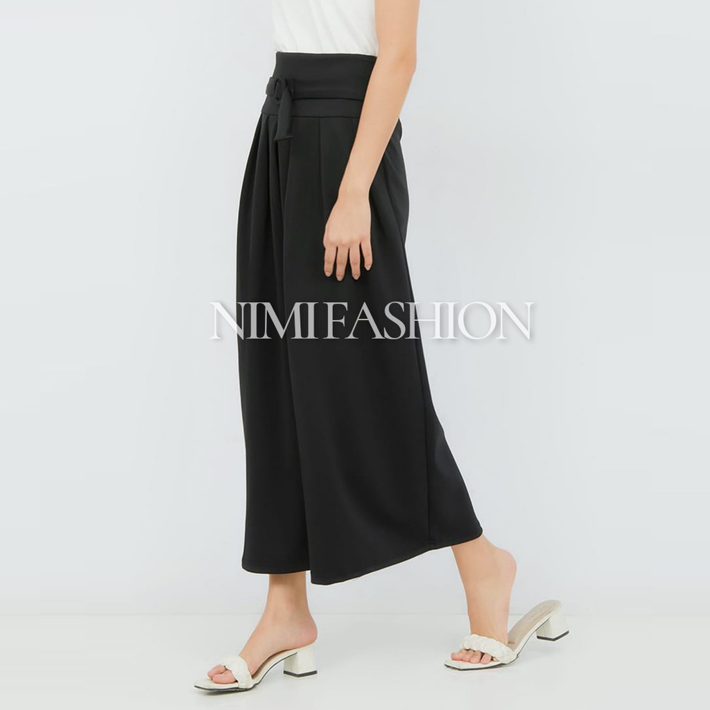 NIMI - Ghea Skirt Rok Panjang Scuba Tebal Slit Depan Bawahan Rok Kerja Hitam Premium