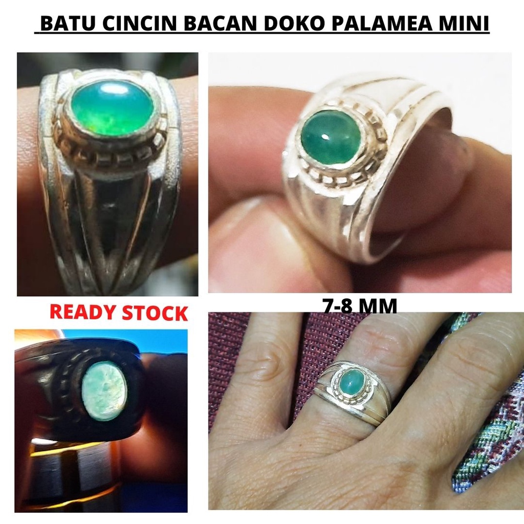 Batu Permata Cincin Bacan Doko Palamea Asli Kristal 100% Original Chalcedony Chrysocolla 101114