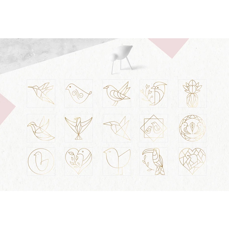 Geometric Bird Logos Eps Png