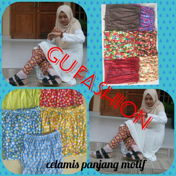 celamis hyget los celana dalaman gamis motif legging 