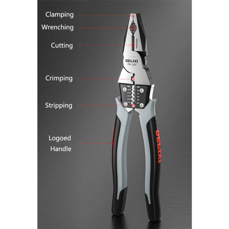 Tang Pemotong Kawat CRV Multifungsi Wire Cutter 9 inch - 2105 - Gray