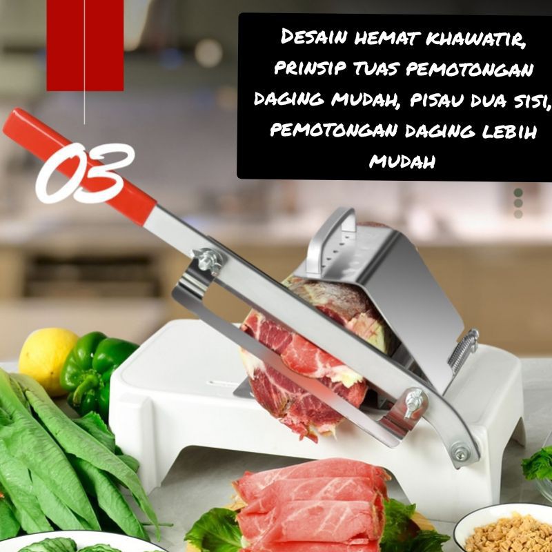 Alat Pemotong Daging Tipis Slice Pemotong Buah Sayur Stainless Steel