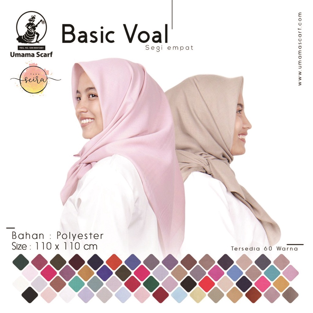 [BISA COD] Umama Kerudung / Hijab Basic Voal Polos