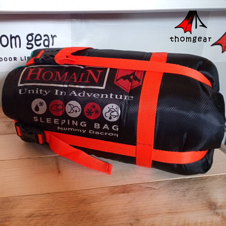 Thomgear Sleeping Bag Dacron Mummi Mummy Dan Polar Lotto Hangat Dan Empuk Kantong Tidur Thomgear