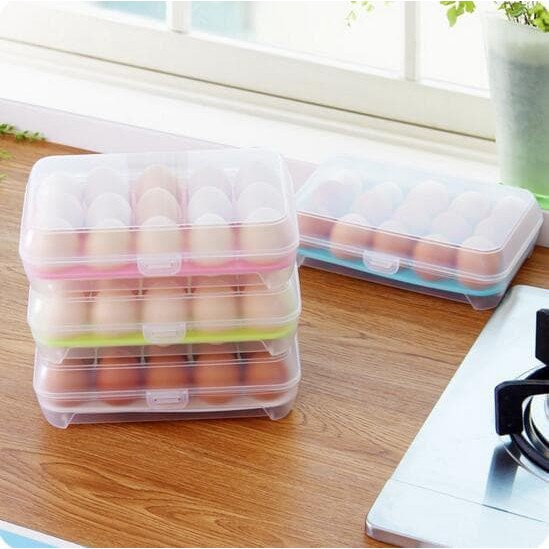INFY - R570 Kotak Telur / Tempat Penyimpanan Telor/ Box Telur 15 Sekat / Egg organizer
