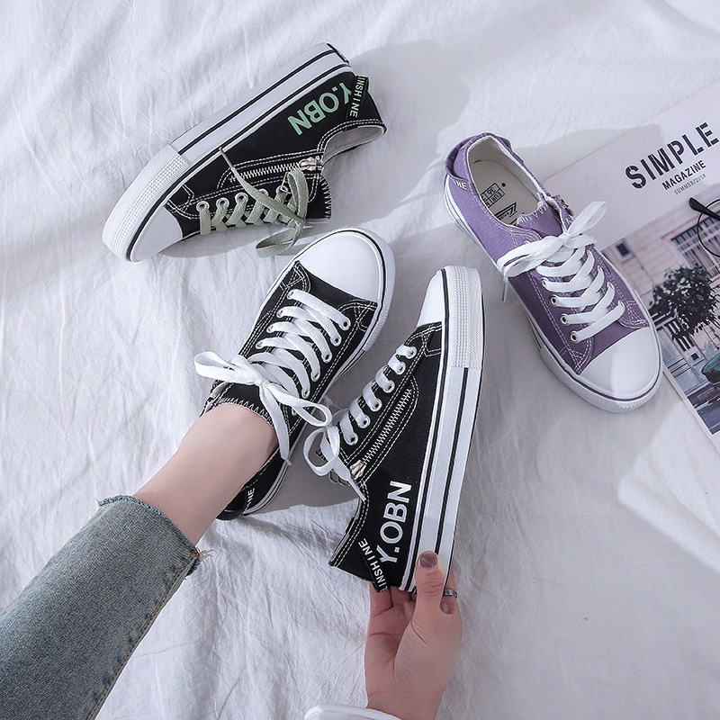 {COD/BAYAR DITEMPAT} DF-518 Sepatu Wanita Sneakers Tali Kanvas Model Terbaru 2021 Trendy dan Elegan