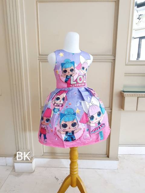 81103 LOL BUBBLE DRESS RED / DRESS LOL ANAK / GAUN PESTA ULANG TAHUN ANAK PEREMPUAN / DRESS PRINCESS