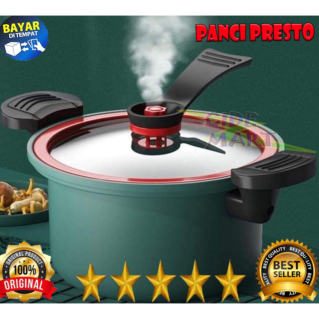 MC Panci Presto Teflon Panci Rebus Bertekanan Mikro Multifungsi Tekanan Rebusan Cepat Anti lengket Panci Sup Daging PRESSURE COOKER POT ANTI LENGKET