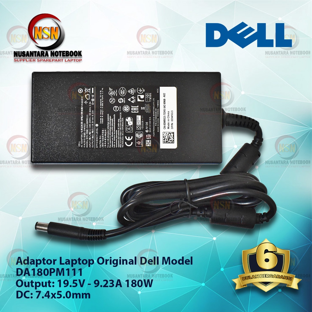 Adaptor Charger Dell Slim PC All In One 19.5V-9.23A DC 7.4 X 5.0mm