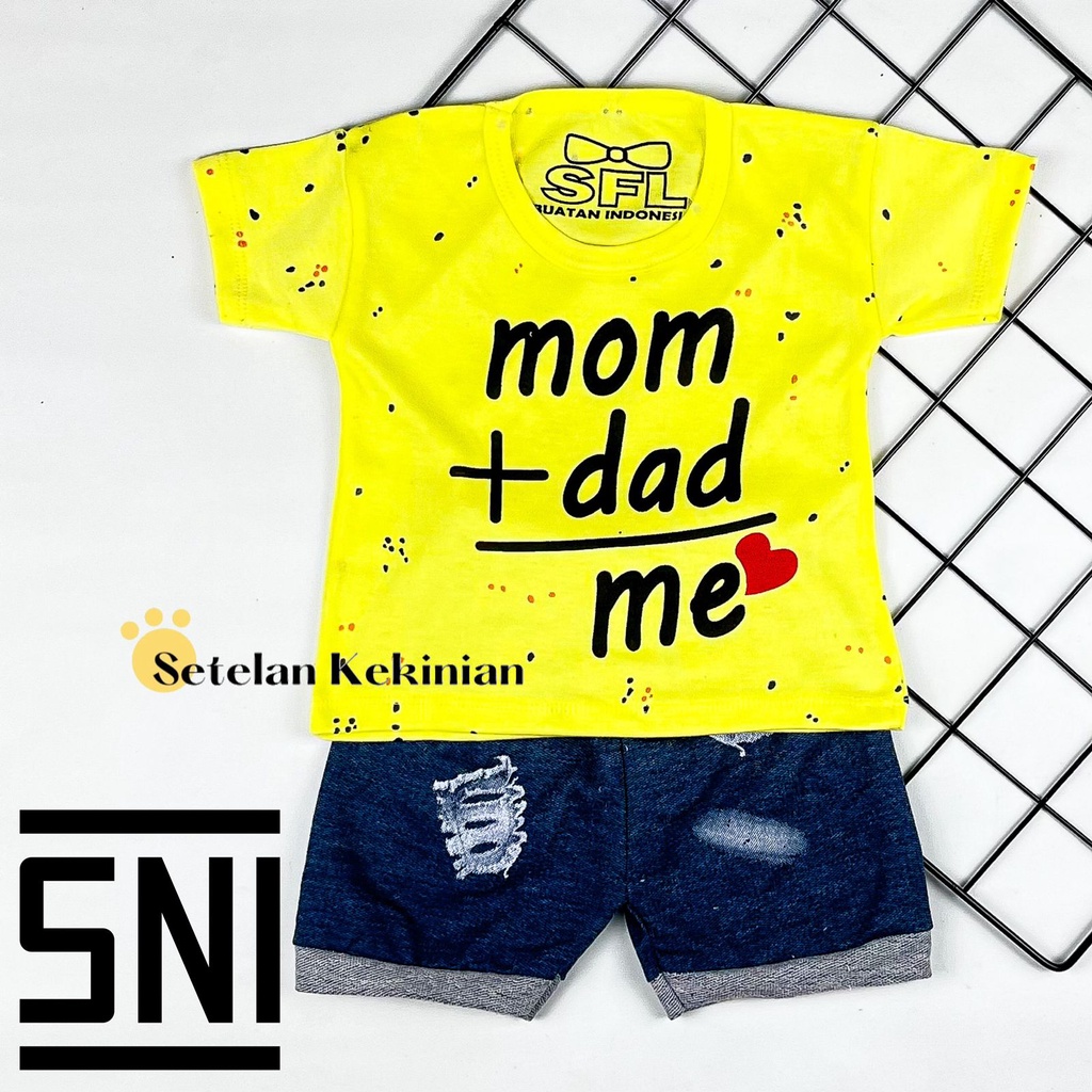 [SK] Setelan Baby 0_12bln Set Baby Boy Set Love Mom Dad Set Anak Laki Laki Newborn Kado Akikah