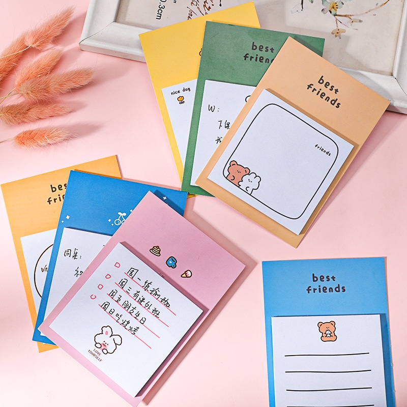 Korean Cartoon Sticky Notes Student Guestbook Memo Pad