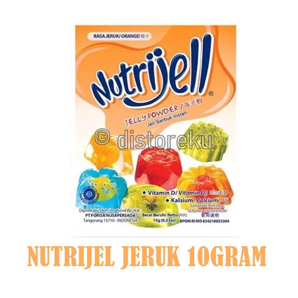 Nutrijel agar&quot; Jelly Powder Nutrijell ekonomis Rasa jeruk orange 10 gr