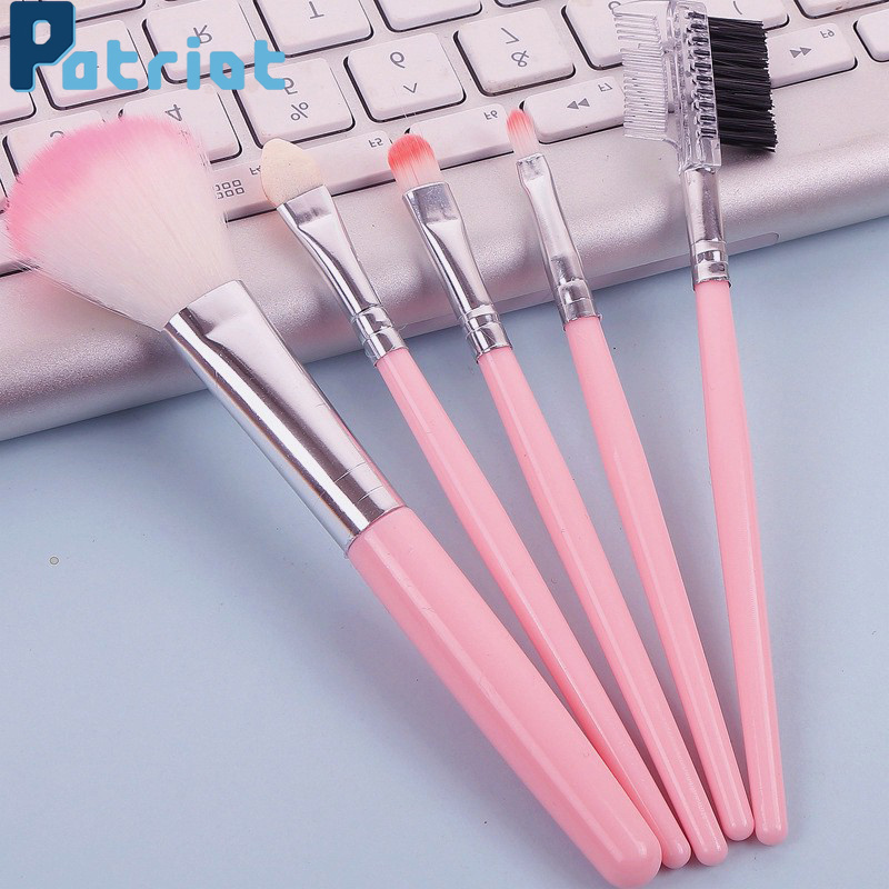 [ 5 Pcs/Set  Pink Cosmetics  Makeup Brush Sets ] [ Makeup Brushes Kits For Applying Foundation ] [ Daily Basic Cosmetic tools ]