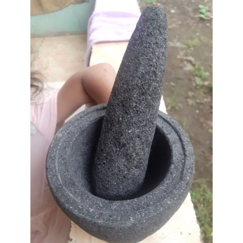LUMPANG DAN PENUMBUK PAHAT BATU MUNTILAN 12cm X 10cm HOBBY KOLEKSI PERLENGKAPAN DAPUR TERMURAH