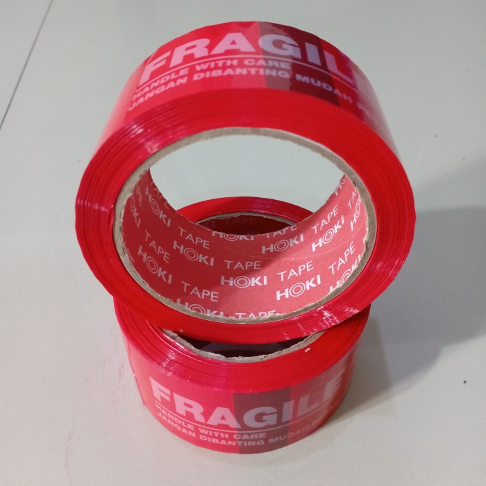 

Hemat Lakban Fragile - Lakban Pecah ( Merah / Putih ) Trendi