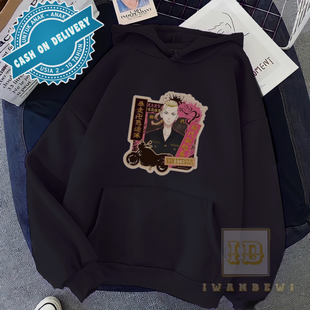 Jaket Hoodie Anak Unisex Laki-Laki/Perempuan Draken Tokyo Revengers/Sweater anak Draken tokyo manji