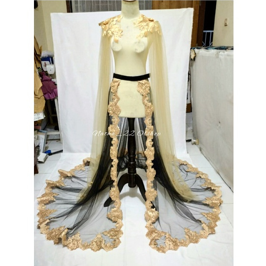 Ekor Pengantin/Ekor Kebaya/Ekor Gaun/Ekor Lepas Pasang/Ekor Tile/ Set Ekor dan Sayap Pundak