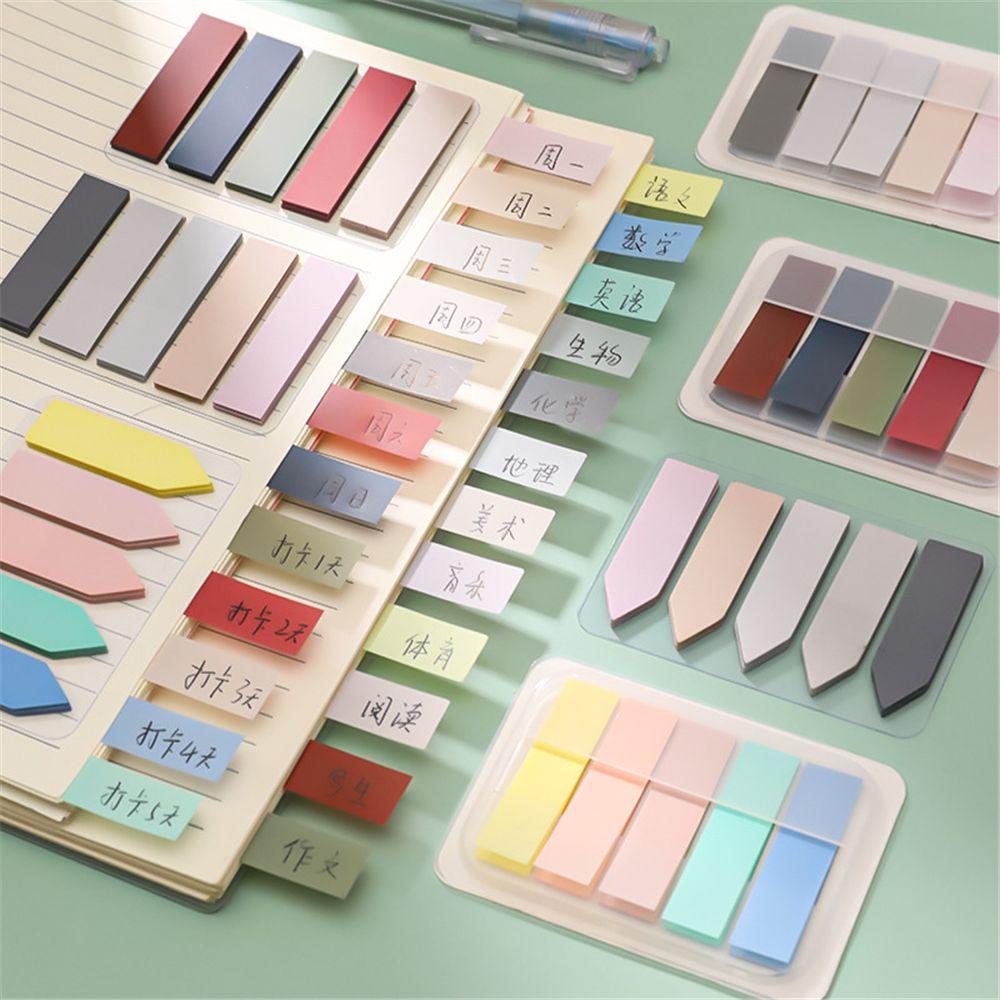 Top 100lembar Sticky Notes Vintage Color Novelty Tab Strip Perlengkapan Kantor Label Paster Stiker