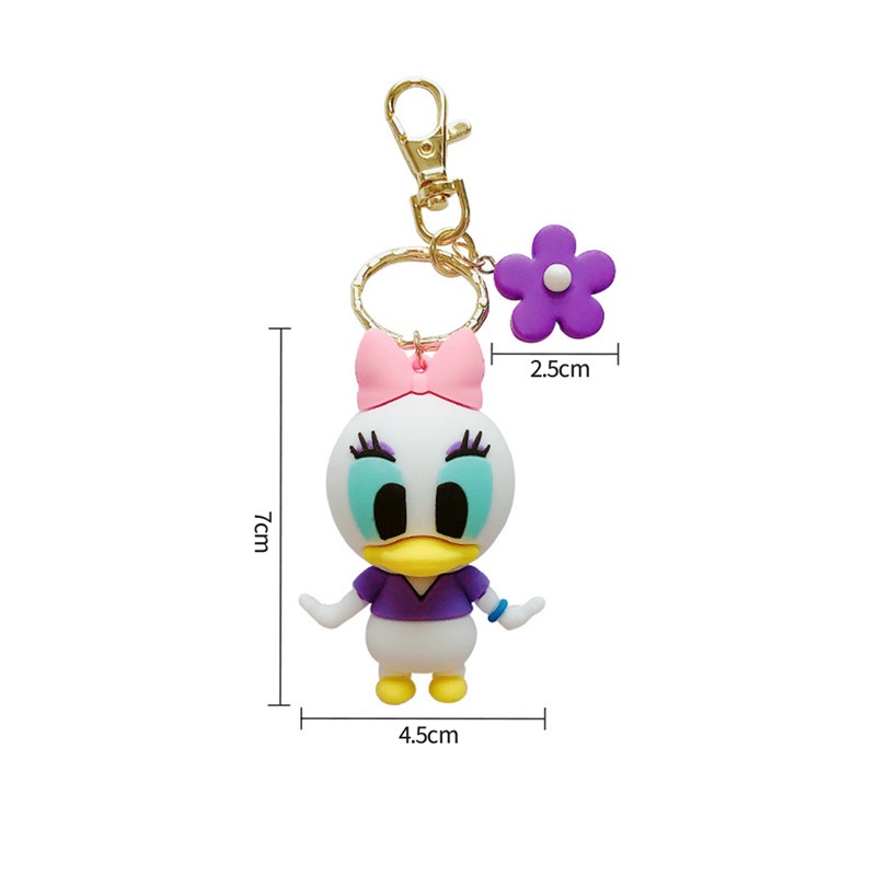 TK Fashion Creative Disney PVC Keychain Winnie the Pooh Stitch Mickey Donlald Duck Keychain Figure Doll Toys