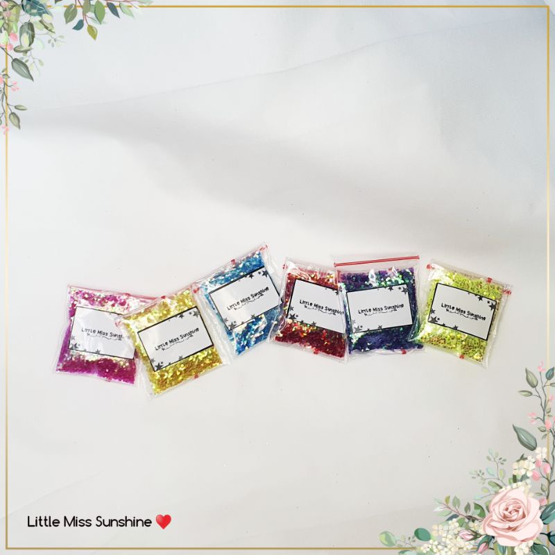 GLITTER Mini 3gr Powder Serbuk Bubuk Gliter Warna Warni Sablon Pernak Pernik DIY Kerajinan Kesenian Art Prakarya Seni Perlengkapan Peralatan Hexagonal Craft Crafting Draw Paint Painting Color Colorful Hias Hiasan Little Miss Sunshine Malang