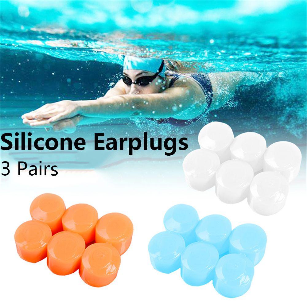 Wonder 3pasang Ear Plugs Penyumbat Telinga Renang Lingkungan Silikon Lembut Anti Berisik