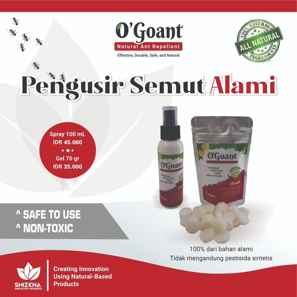 Gel dan Spray Pengusir Semut Alami  70g dan 100 ml - Natural OGoant GELdan Spray- ampuh murah