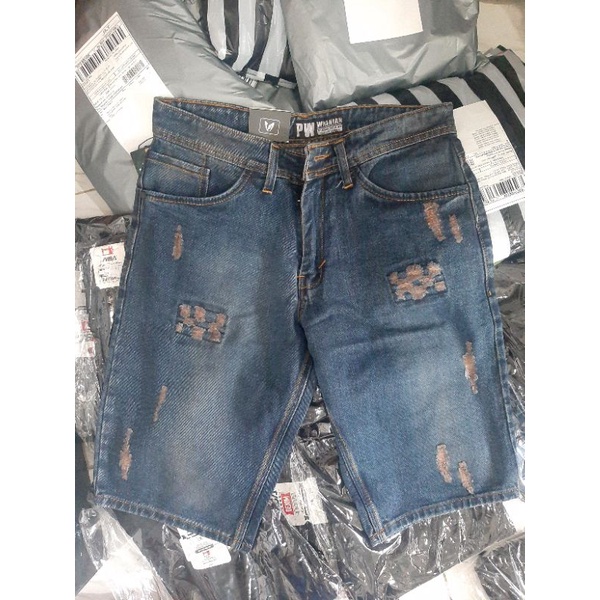 Celana jeans pendek pria jeans hitam street jeans cmjee