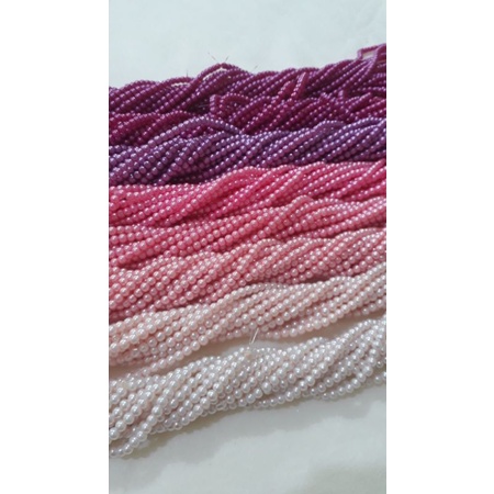 MUTIARA SINTETIS/ MUTSIN WARNA PINK UK 4,6 DAN 8MM KUALITAS BAGUS